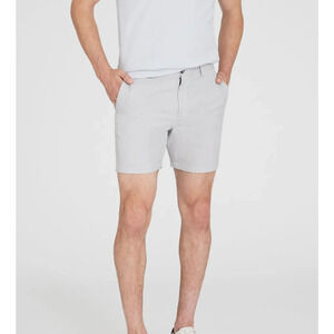 Club Monaco Men's Grey cotton Baxter Micro-Stripe 7" Shorts Sz 29 A004374